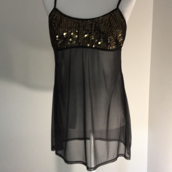 Victoria's Secret Other - ❤️Victoria’s Secret Sheer Babydoll negligee with Gold sequins.